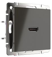 Розетка HDMI без рамки Werkel 1-м. серо-коричневый глянцевый