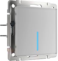 Выключатель сенсорный с подсветкой по Wi-Fi без рамки Werkel 1-кл. серебряный глянцевый