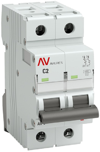 Выключатель автоматический EKF Averes AV-6 2п 2А C 6кА