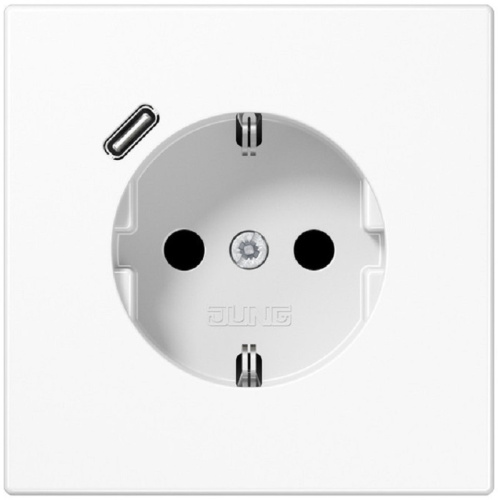 Розетка с заземлением +1хUSB тип C без рамки Jung LS990 1-м. белый Jung — купить по цене от 28&nbsp;612 ₽ | ПрофБезопасность