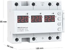 Реле напряжения трехфазное цифровое на DIN-рейку Rbuz D6-63 red многофункциональное 63А 0-400А