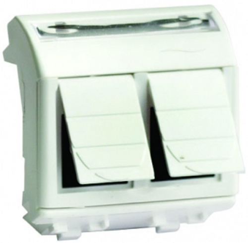 Розетка компьютерная для кабель-канала DKC Brava 2-м. 2 мод. RJ45 5е (разъем Hyperline) белый DKC — купить по цене от 1&nbsp;073 ₽ | ПрофБезопасность