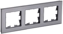 Рамка универсальная IEK Brite РУ-3-2-БрСе 3-м. стекло серый