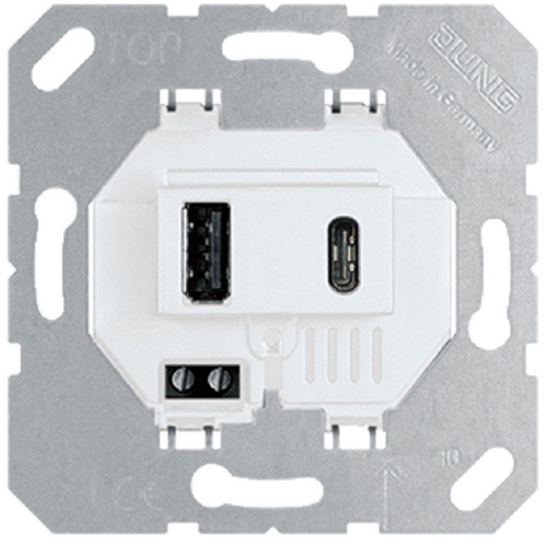 Розетка 2хUSB тип A+C без накладки без рамки Jung 2-м. Jung — купить по цене от 16&nbsp;187 ₽ | ПрофБезопасность