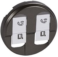 Лицевая панель Legrand Celiane для 2-м. розетки RJ45+RJ45 графит Legrand — купить по цене от 3&nbsp;182 ₽ | ПрофБезопасность