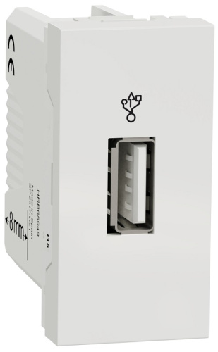 Розетка USB тип A без рамки Schneider Electric Unica Modular 1-м. 1 мод. 2400мА белый Schneider Electric — купить по цене от 2&nbsp;320 ₽ | ПрофБезопасность