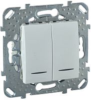 Выключатель с подсветкой без рамки Schneider Electric Unica 2-кл. белый Schneider Electric — купить по цене от 1&nbsp;517 ₽ | ПрофБезопасность