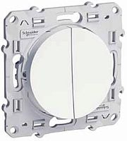 Переключатель без рамки Schneider Electric Odace 2-кл. проходной белый