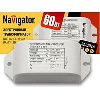 Трансформатор электронный для галогеновых ламп Navigator 12В 5А 60Вт IP20 Серый 220В Navigator — купить по цене от 800 ₽ | ПрофБезопасность