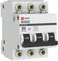 Выключатель автоматический EKF Basic ВА47-29 3п 6А B 4.5кА