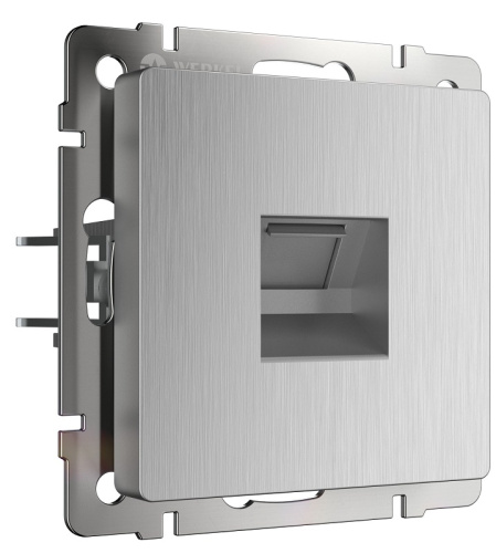 Розетка компьютерная без рамки Werkel 1-м. RJ45 5e серебряный рифленый Werkel — купить по цене от 1&nbsp;650 ₽ | ПрофБезопасность