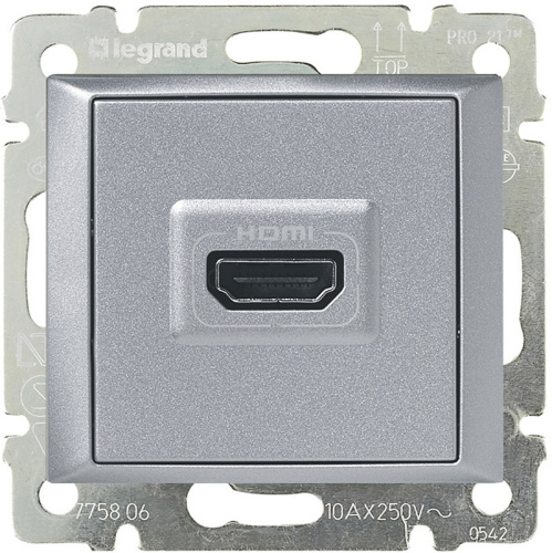 Розетка HDMI без рамки Legrand Valena 1-м. алюминий