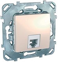 Розетка телефонная без рамки Schneider Electric Unica 1-м. RJ11 бежевый