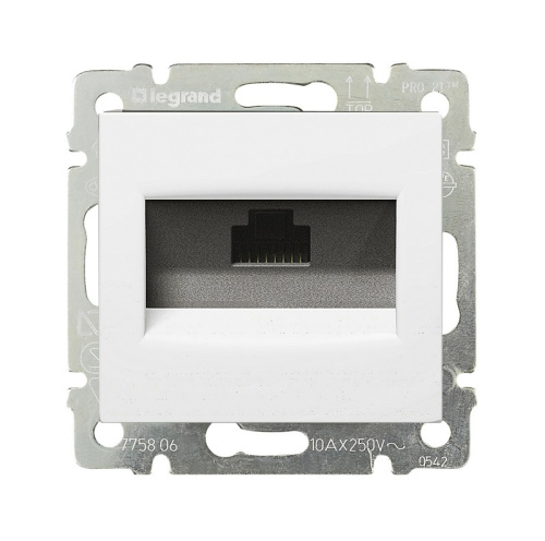 Розетка компьютерная без рамки Legrand Valena 1-м. RJ45 5e белый фото 2