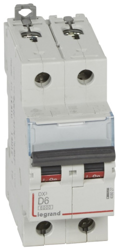 Выключатель автоматический Legrand DX3-E 6000 2п 6А D 10кА