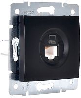 Розетка компьютерная без рамки Lezard Karina 1-м. RJ45 5e черный бархат