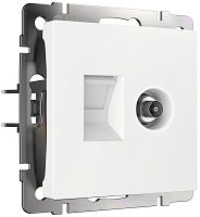 Розетка RJ45+TV Оконечная без рамки Werkel 1-м. белый глянцевый