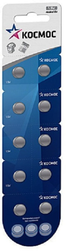 Элемент питания для часов Космос AG13 LR44 (блист.10 шт) (батарейка)