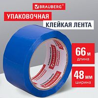 Скотч BRAUBERG синий, 48 мм х 66 м, толщина 45 микрон, 440076