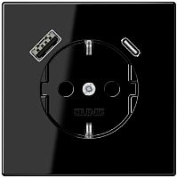 Розетка с заземлением +2хUSB тип A+C без рамки Jung LS990 1-м. черный Jung — купить по цене от 33&nbsp;533 ₽ | ПрофБезопасность