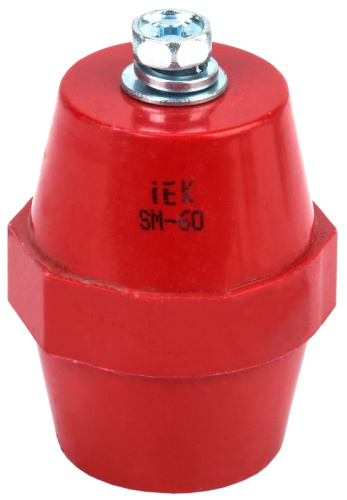 Изолятор силовой шинный IEK SM60 (М8) с болтом красный