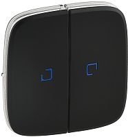 Лицевая панель Legrand Valena Allure для 2-кл. выключателя с подсветкой антрацит