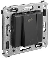 Светорегулятор кнопочный без рамки DKC Avanti 1-кл. 5–220Вт черный матовый