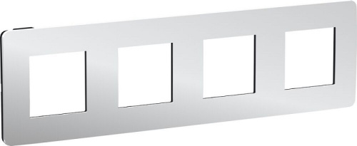 Рамка универсальная Schneider Electric Unica Studio Metal 4-м. хром/антрацит Schneider Electric — купить по цене от 3&nbsp;497 ₽ | ПрофБезопасность
