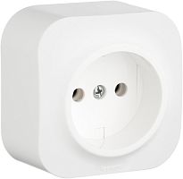 Розетка без заземления накладная Legrand Quteo 1-м. белый
