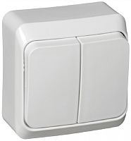 Выключатель накладной Systeme Electric Этюд 2-кл. белый