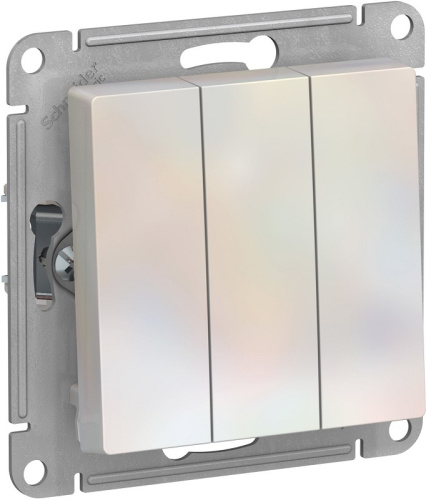 Выключатель без рамки Systeme Electric AtlasDesign 3-кл. жемчуг