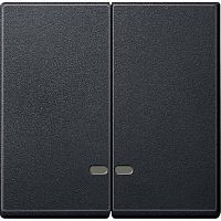 Лицевая панель Schneider Electric Merten System M для 2-кл. выключателя с подсветкой антрацит