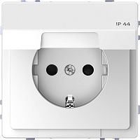 Розетка с заземлением без рамки Schneider Electric Merten D-Life 1-м. крышка шторки IP44 белый лотос