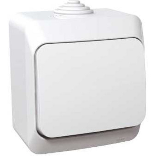 Выключатель накладной Systeme Electric Этюд 1-кл. IP44 белый фото 3