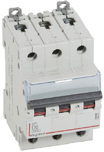 Выключатель автоматический Legrand DX3-E 6000 3п 6А D 10кА