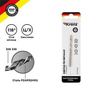 Сверло по металлу 4 мм Kranz HSS DIN 338 (1шт) KR-91-0560