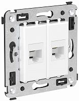 Розетка телефонная без рамки DKC Avanti 2-м. RJ12+RJ12 белое облако