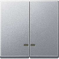 Лицевая панель Schneider Electric Merten System M для 2-кл. выключателя с подсветкой алюминий