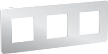 Рамка универсальная Schneider Electric Unica Studio Metal 3-м. хром/белый Schneider Electric — купить по цене от 2&nbsp;695 ₽ | ПрофБезопасность