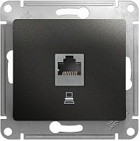 Розетка компьютерная без рамки Systeme Electric Glossa 1-м. RJ45 5e антрацит  Systeme Electric — купить по цене от 1&nbsp;349 ₽ | ПрофБезопасность