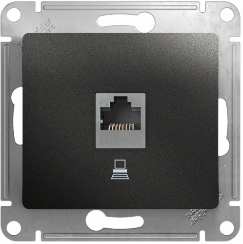 Розетка компьютерная без рамки Systeme Electric Glossa 1-м. RJ45 5e антрацит  Systeme Electric — купить по цене от 1&nbsp;349 ₽ | ПрофБезопасность