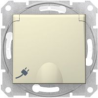 Розетка с заземлением без рамки Schneider Electric Sedna 1-м. крышка шторки IP44 бежевый