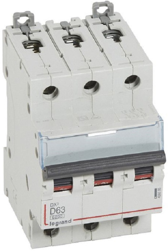 Выключатель автоматический Legrand DX3-E 6000 3п 63А D 10кА