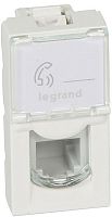 Розетка телефонная Legrand Mosaic для кабель-канала Metra RJ11 1-м. 1 мод. белый