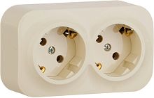 Розетка с заземлением накладная Legrand Quteo 2-м. слоновая кость
