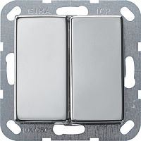 Выключатель кнопочный без рамки Gira System55 2-кл. хром Gira — купить по цене от 3&nbsp;860 ₽ | ПрофБезопасность