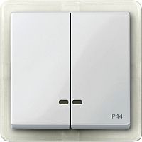Лицевая панель Schneider Electric Merten System M для 2-кл. выключателя с подсветкой IP44 белый