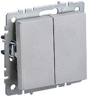 Переключатель без рамки IEK Brite ВС10-2-6-БрА 2-кл. проходной алюминий