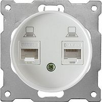 Розетка компьютерная без рамки OneKeyElectro Florence 2-м. RJ45 5e белый