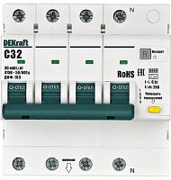 Автомат дифференциального тока АВДТ DEKraft ДИФ-103 4п (3п+N) 32А 30мА 6кА C тип AC